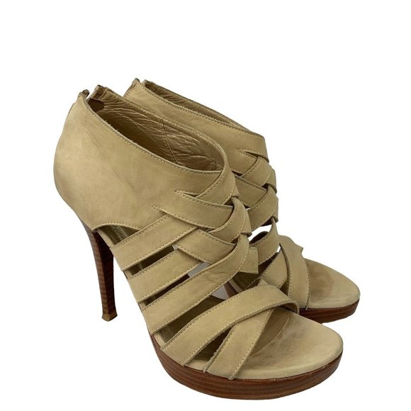 Stuart Weitzman Suede Platform Bootie Strappy Sandals Size 7.5 - Picture 2 of 12